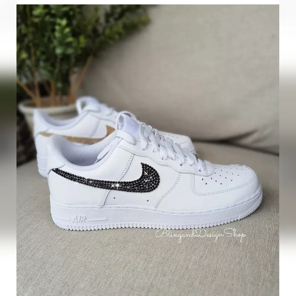 Bling Nike Air Force 1 Low Sneakers Customized with Swarovski Crystals Custom